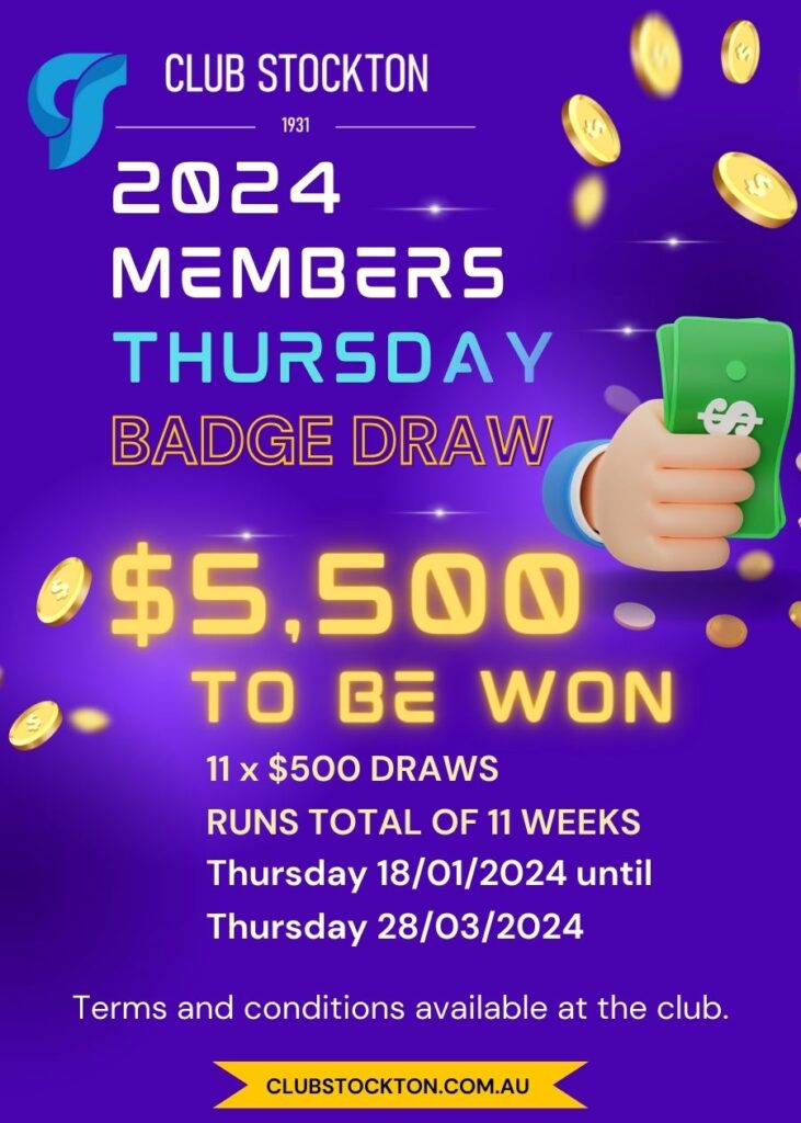 Club Stockton 2024 members Thursday Draw
