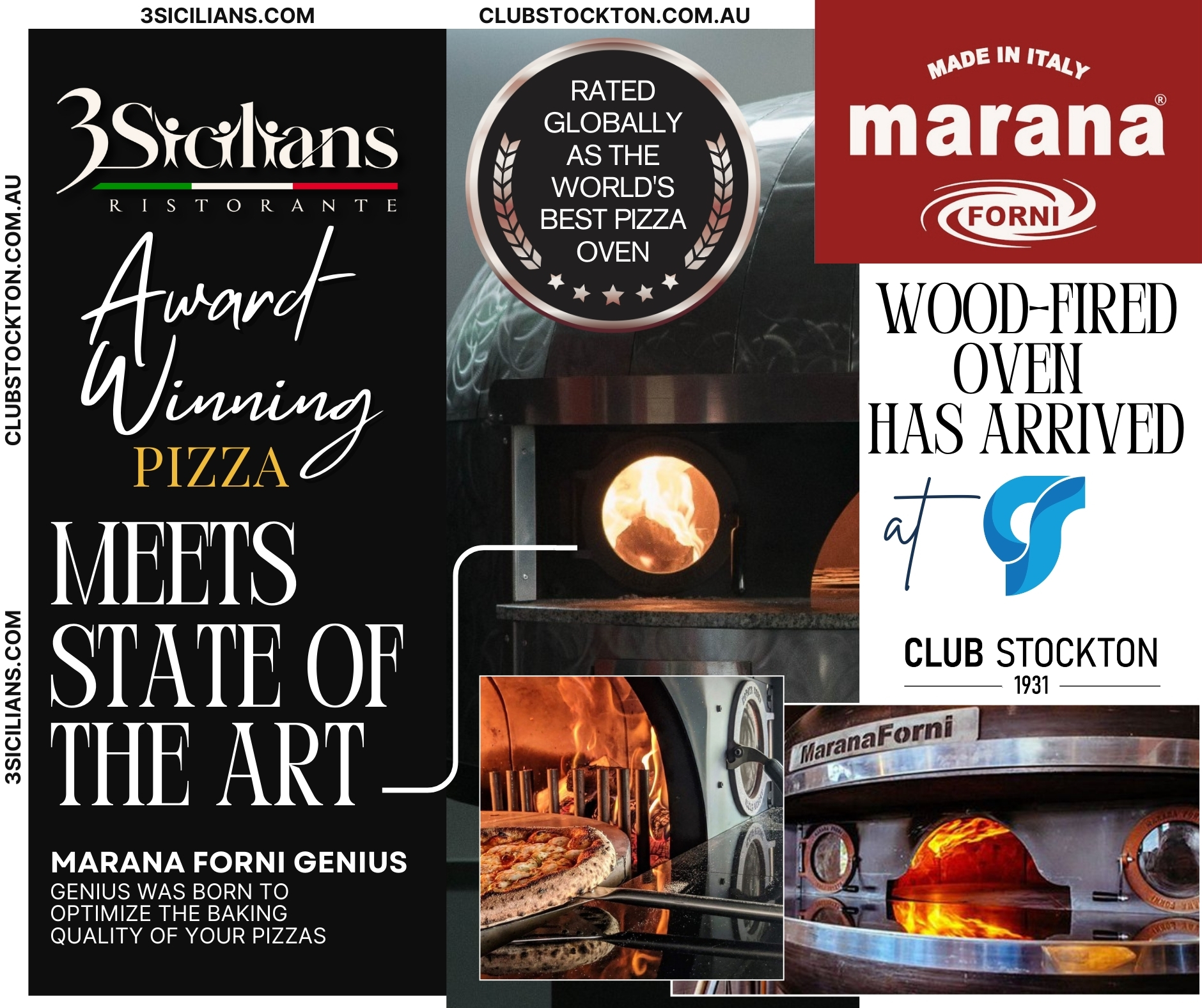 3Sicilians at Club Stockton Marana Pizza Oven Arrived