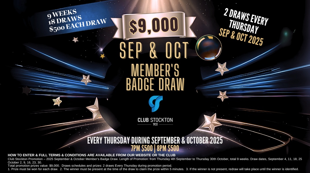 Members Badge Draw SEPTEMBER and OCTOBER 2025