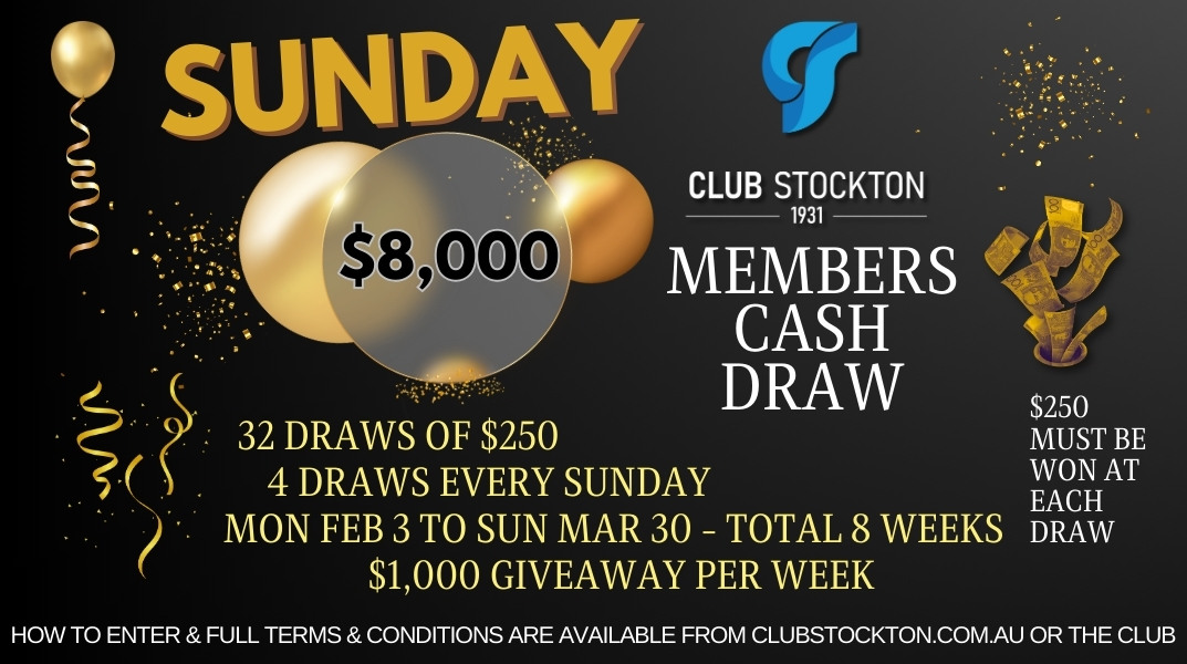 Sunday MEMBERS CASH DRAW FEB MAR 2025
